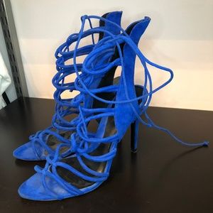 Blue Zara Lace Up Heels